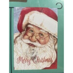 MERRY CHRISTMAS SANTA 12.5" X 18" GARDEN FLAG 11-2986-161 RAIN OR SHINE NWT